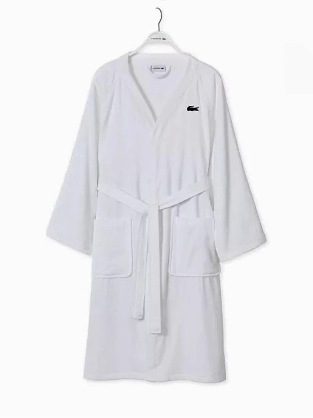 Lacoste Classic Pique Cotton Bath Robe White